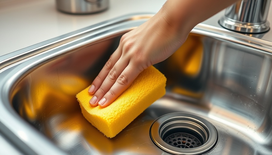 Hand cleaning stainless steel sink with sponge, How to Polish a Stainless Steel Sink