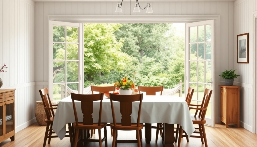 Serene farmhouse dining room showing sustainable renovation.