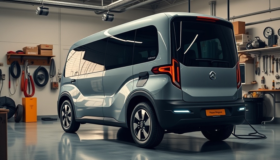 Modern electric truck charging in a neat garage, showcasing efficiency and style.