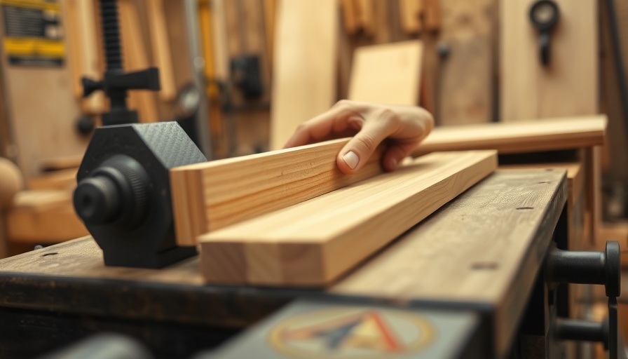 Hand operating the best jointer for woodworking projects with push block.