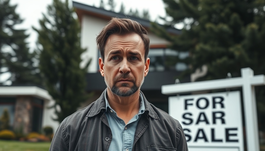 Worried man with 'For Sale' sign, Sellers Flood the Market.