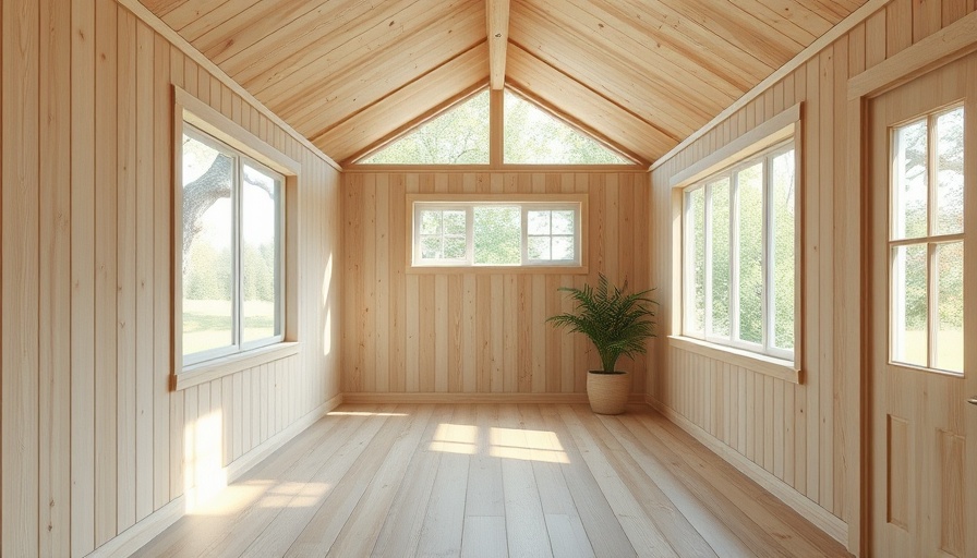 Sustainable summerhouse interior with wooden design in Denmark.