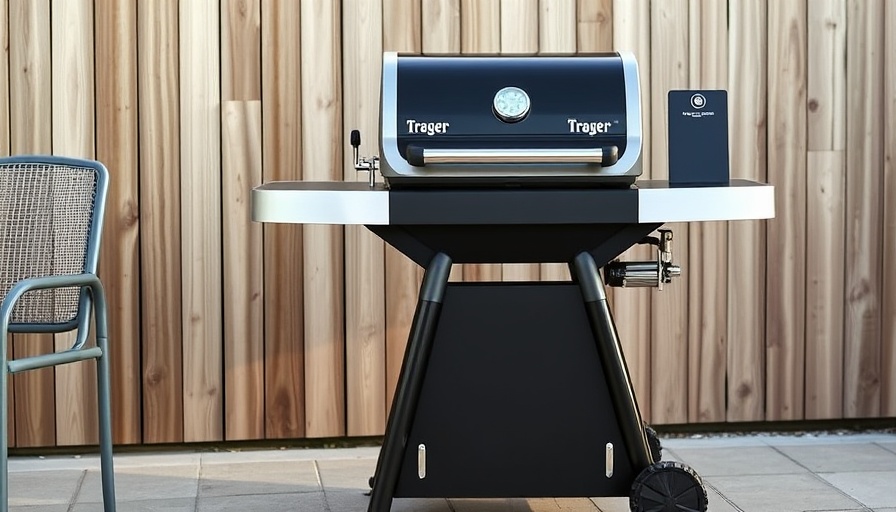 Traeger grill sales for Father's Day highlighted with wood backdrop.