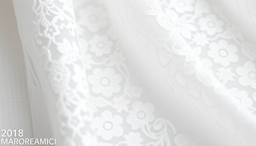Delicate textile with lace eyelet embroidery trend in floral patterns.
