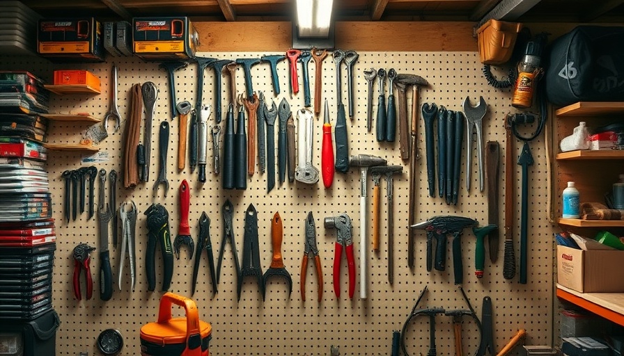 Well-arranged tool wall showcasing effective tool storage hacks.