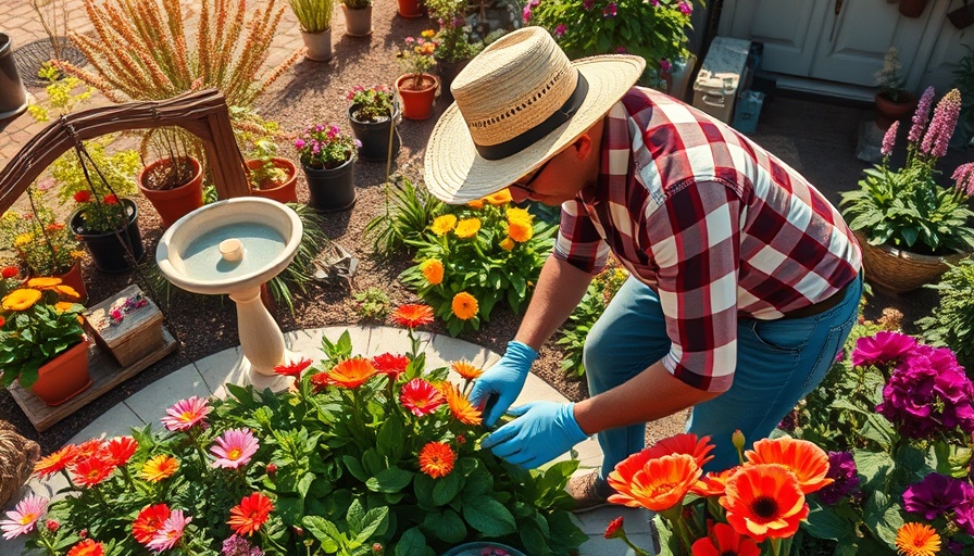 Must Do Home Projects July: Gardener working in vibrant flower bed