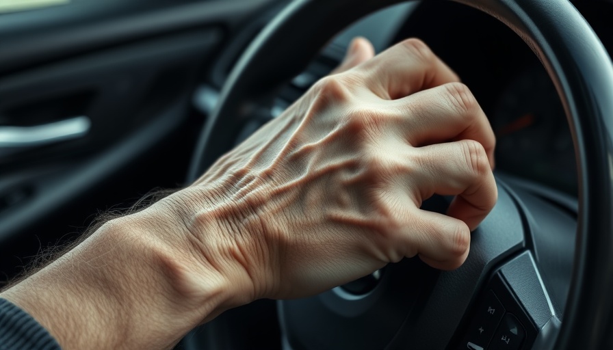 Elderly hands gripping steering wheel, focus on wrinkles and veins, when are you too old to drive