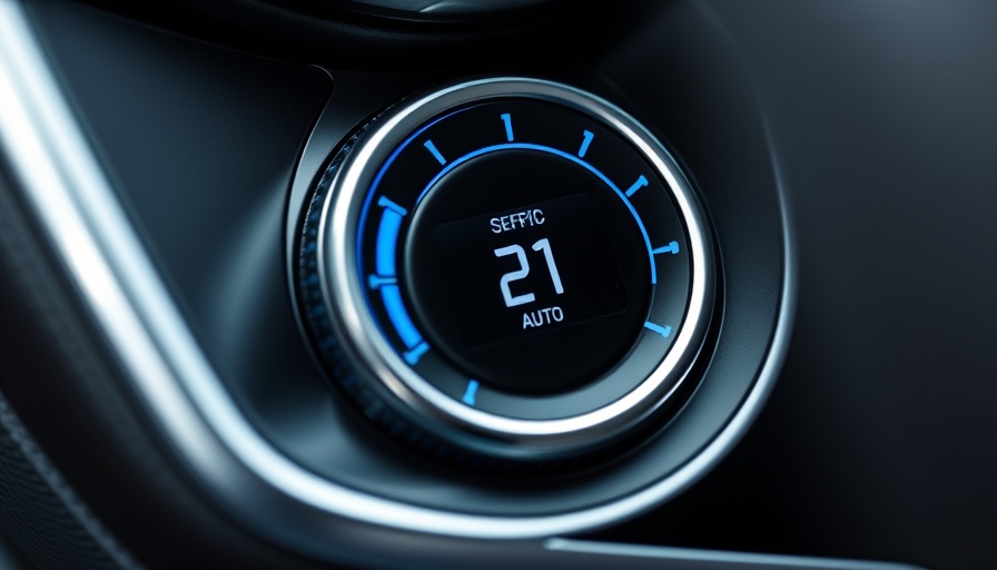 Car climate control set to 21 degrees in auto mode for fast cooling.
