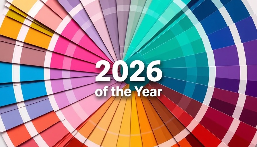2026 Color of the Year text over colorful paint swatches.