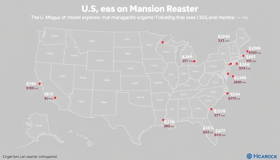 Map showing metros with affordable mansions under $1 million.