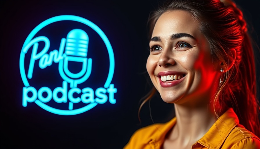 Neon real estate podcast logo with smiling woman discussing best time to sell your home in Oklahoma.