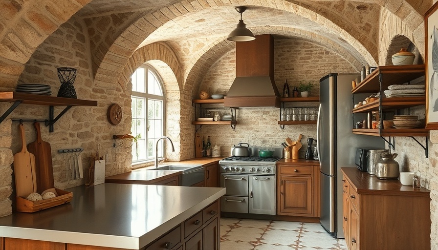 Danish Revival Villa Colucci in Puglia kitchen with rustic charm.