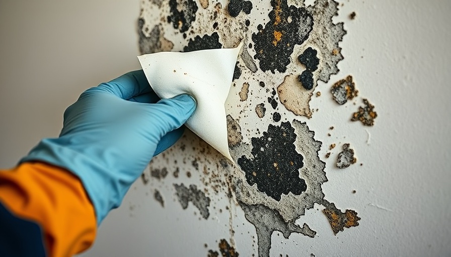 Testing for mold by peeling back wallpaper in a house.