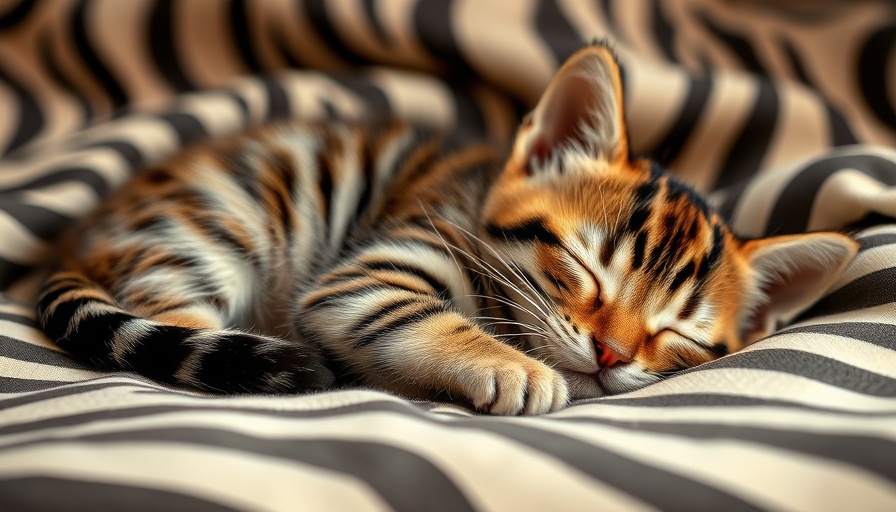 Naming tips for boy cats - sleeping tabby kitten on zebra blanket.