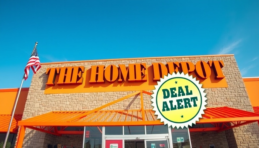 Home Depot store with sale alert during Labor Day Sale 2025