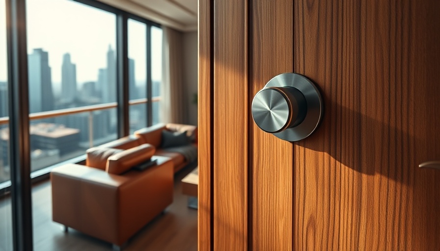 Smart locks protect your money; sleek modern apartment scene.