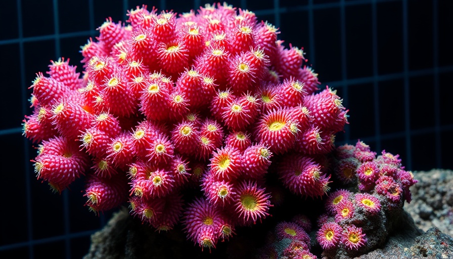 Vibrant Bowerbanki and Scoly coral combo displaying vivid colors.