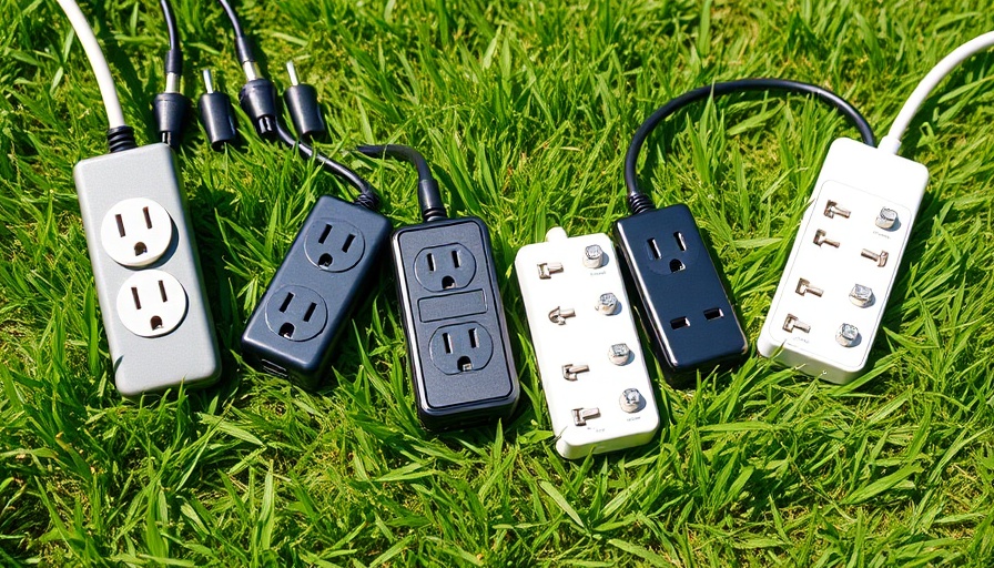 Best Outdoor Power Strips on grassy lawn showcasing variety.