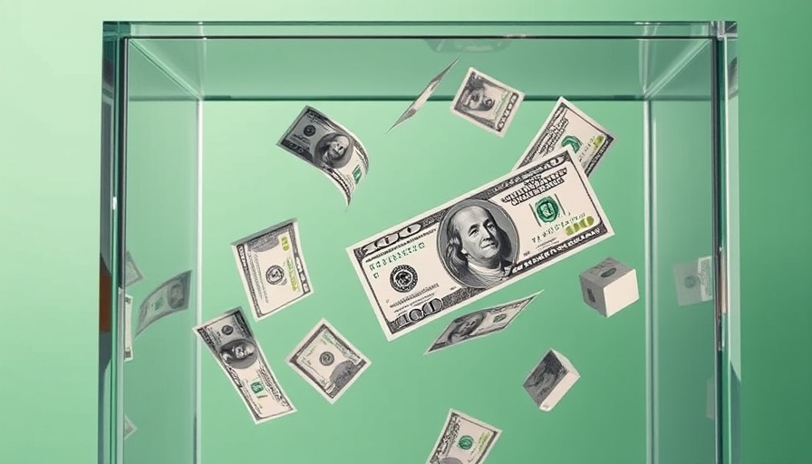 Navan IPO Shutdown concept with floating dollar bills in cube.