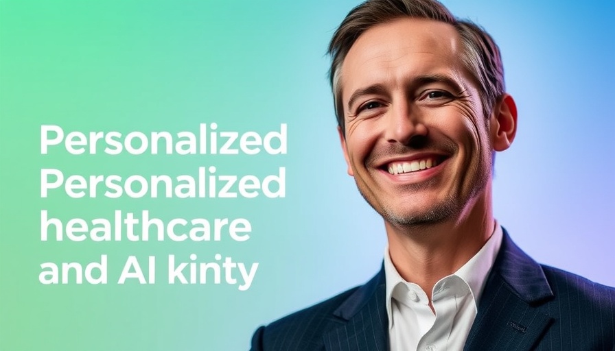 AI Trends in Healthcare: Man with text 'Personalized healthcare & AI'.