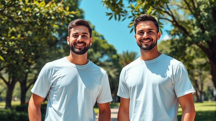 Two men promoting AI-powered HR solutions in MENA outdoors.