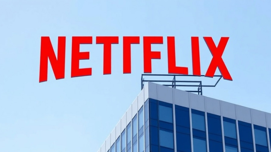 Netflix sign on a building symbolizing generative AI in entertainment.