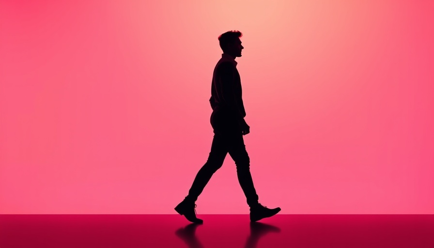 Silhouette of man walking in front of gradient, OpenAI data center Abu Dhabi.