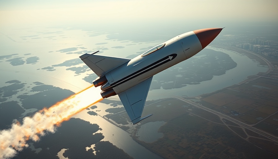 SpaceX Starship Test Flight ascending over coastal landscape.