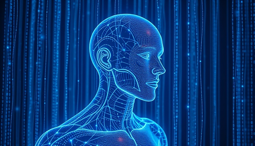 AI coding assistant conceptual image with digital humanoid.