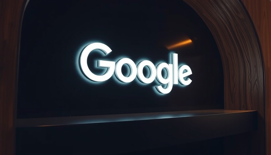 Illuminated Google logo on dark wall for AI marketing tools