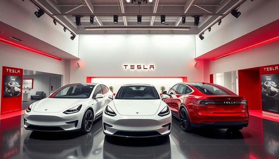 Tesla showroom India featuring Model Y and X, modern design.