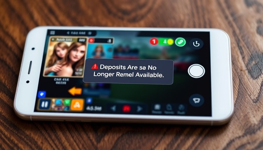 Smartphone with app showing 'Deposits Are No Longer Available' notice, India bans real-money games.