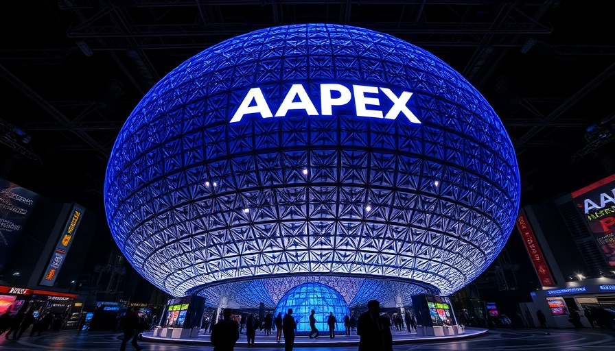 AAPEX illuminated dome at night for auto repair exhibition