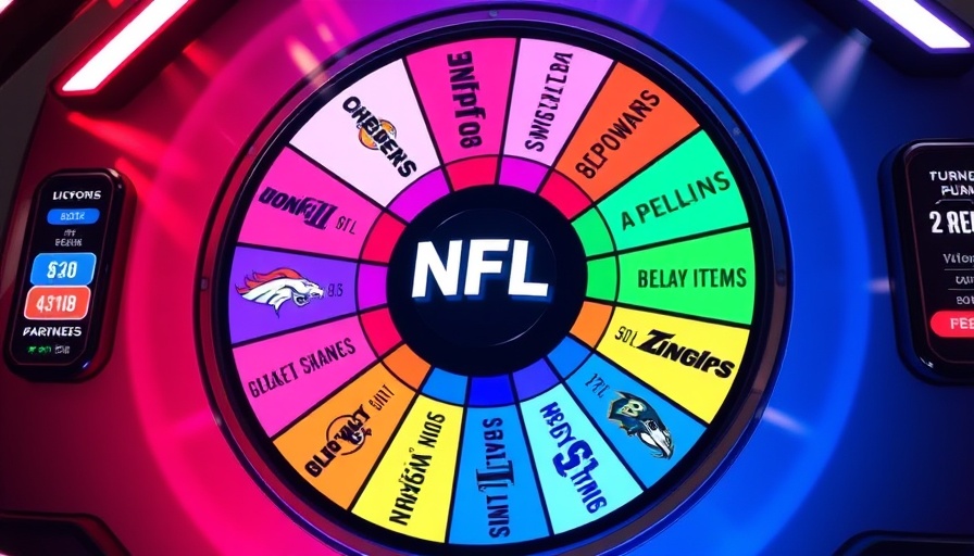 Interactive NFL team generator wheel with bright colors