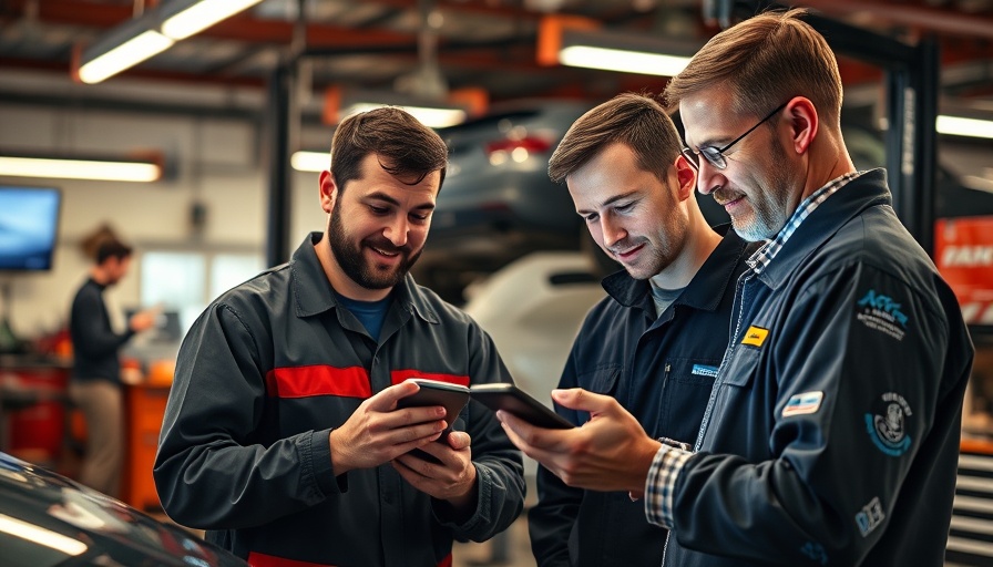 Innovative auto repair marketing tool in a modern garage setting.