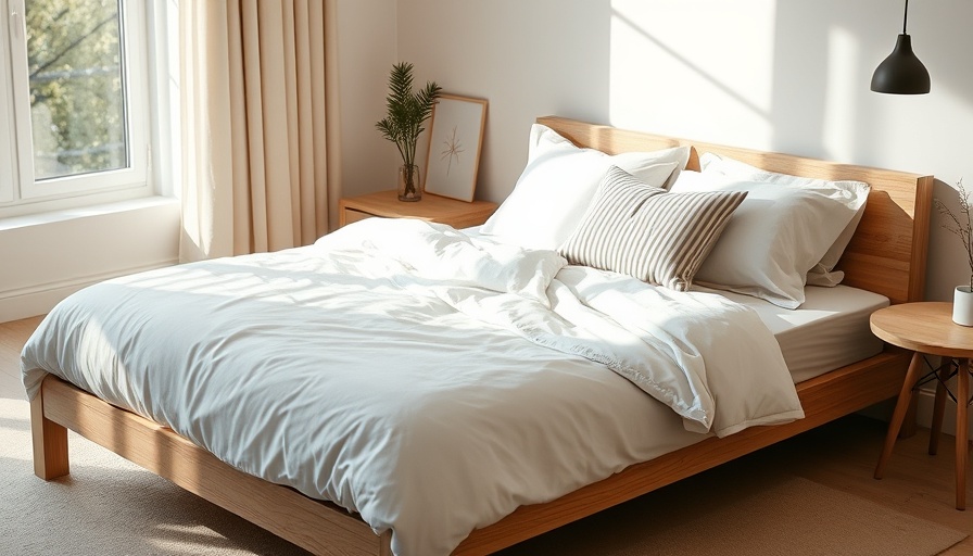 Eco-friendly bedding with sustainable options, white sheets and cushion.
