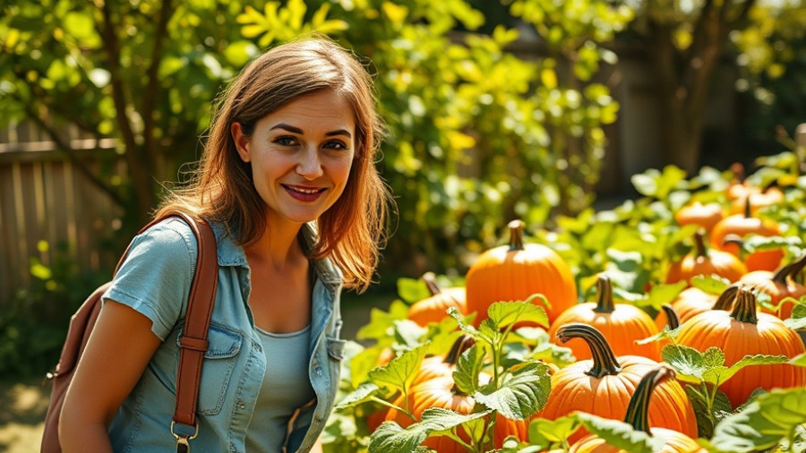 Unexpected pumpkin patch with lush greenery and vibrant pumpkins.
