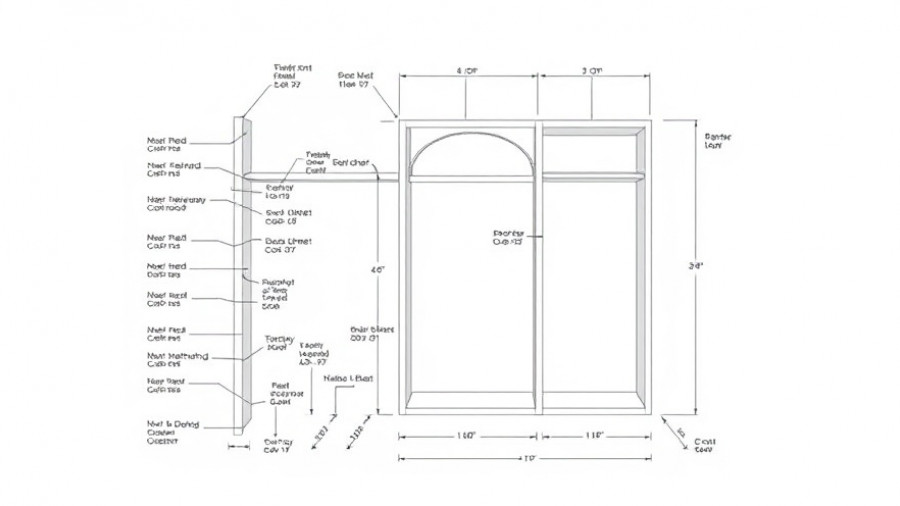 DIY hall tree entryway diagram with measurements and labels