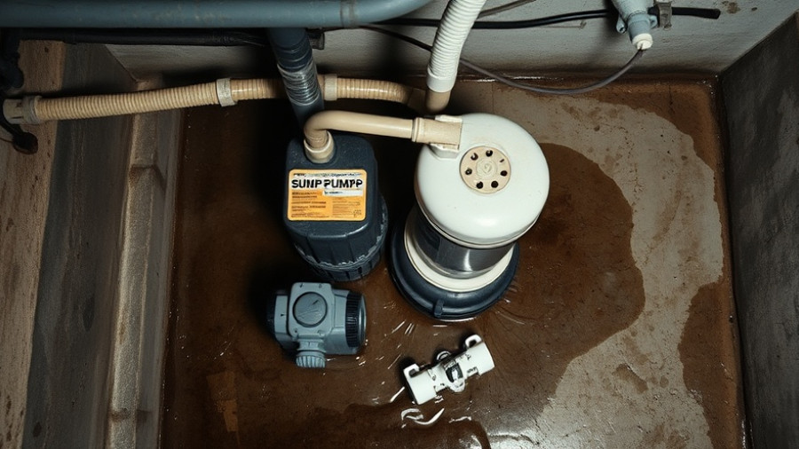 Sump pump in concrete basement, illustrating how often to test your sump pump.