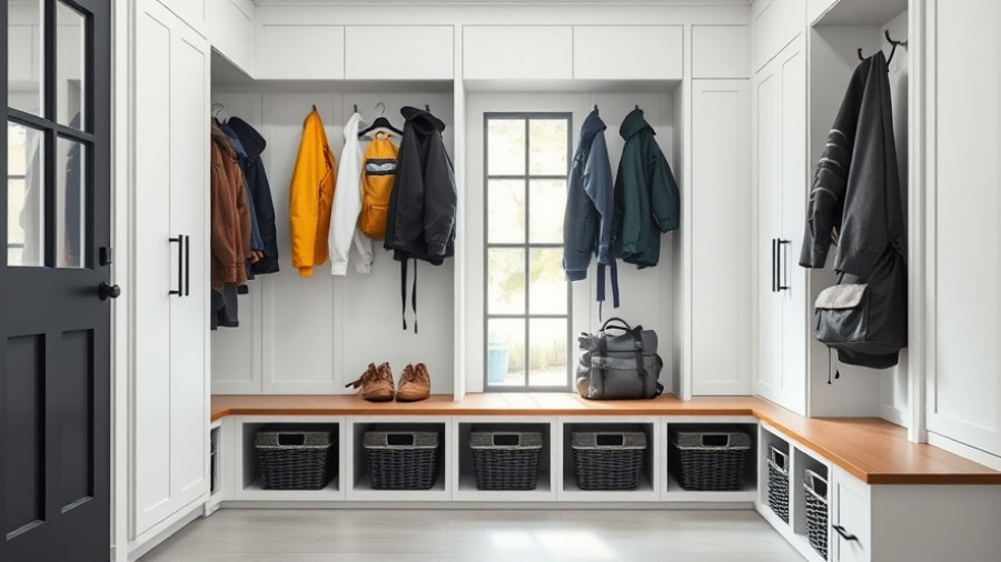 Organized mudroom design for families with storage and natural light.