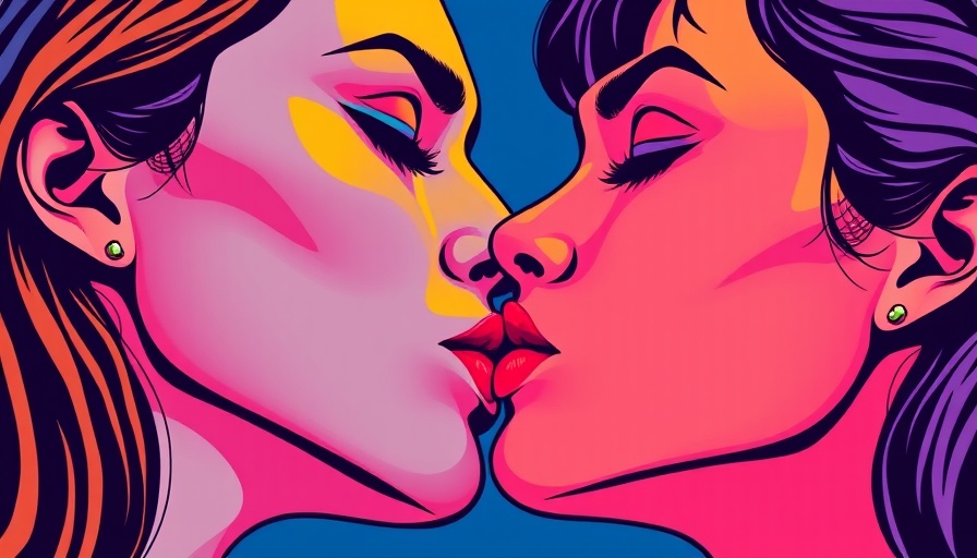 Stylized pop art image of a kiss symbolizing codependency.