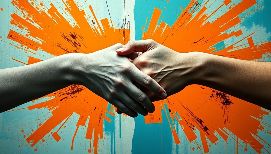 Hands reaching across vibrant background, symbolizing friendship after divorce.