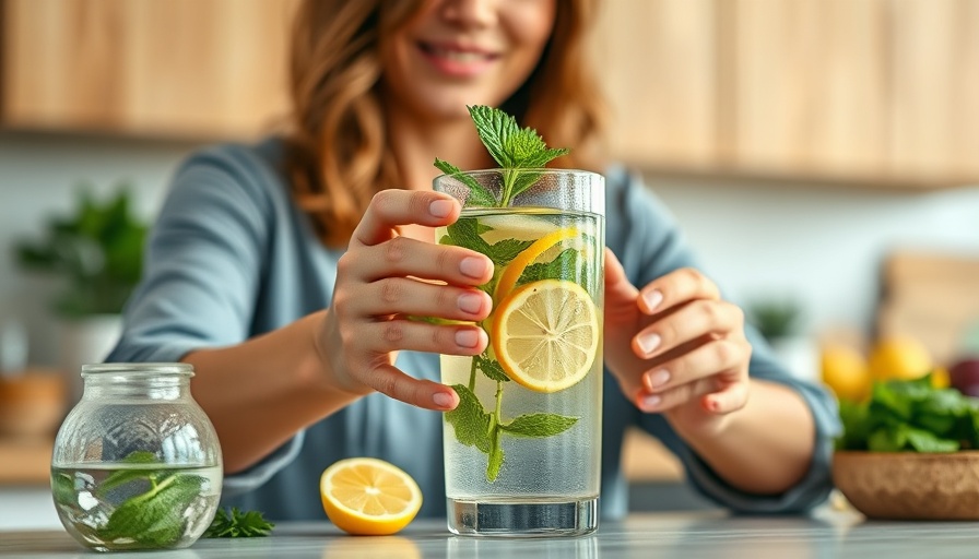 2025 wellness trends: Refreshing mint and lemon-infused water in kitchen.