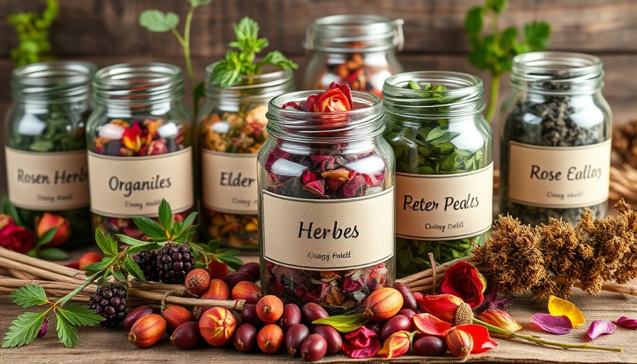 Vibrant herbal business jars with organic botanicals.
