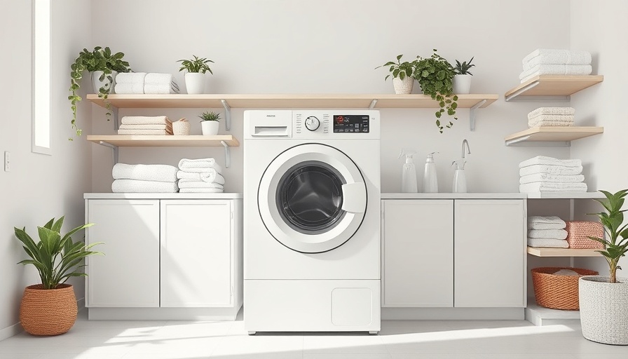 Pristine laundry room with a modern washing machine.