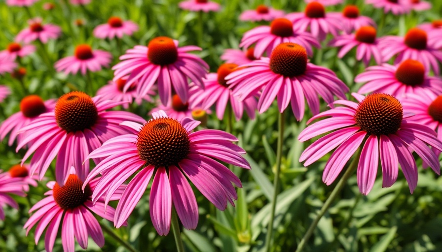 Vibrant coneflowers showcasing organic movement in the garden.