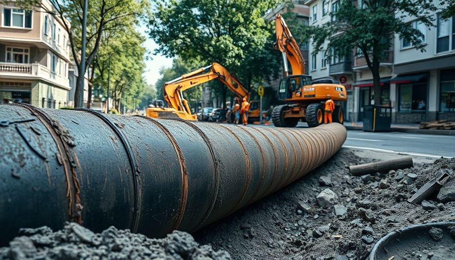 Lead pipe protections during urban excavation.