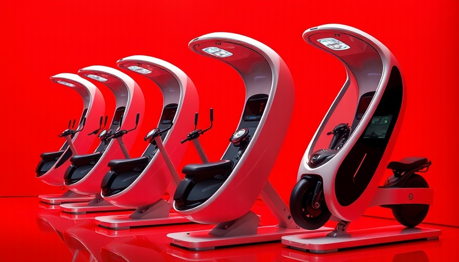 Elliptical machines displayed on a vibrant red background.