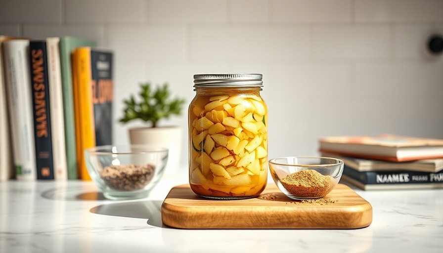 Homemade sauerkraut on kitchen counter showcasing health benefits.