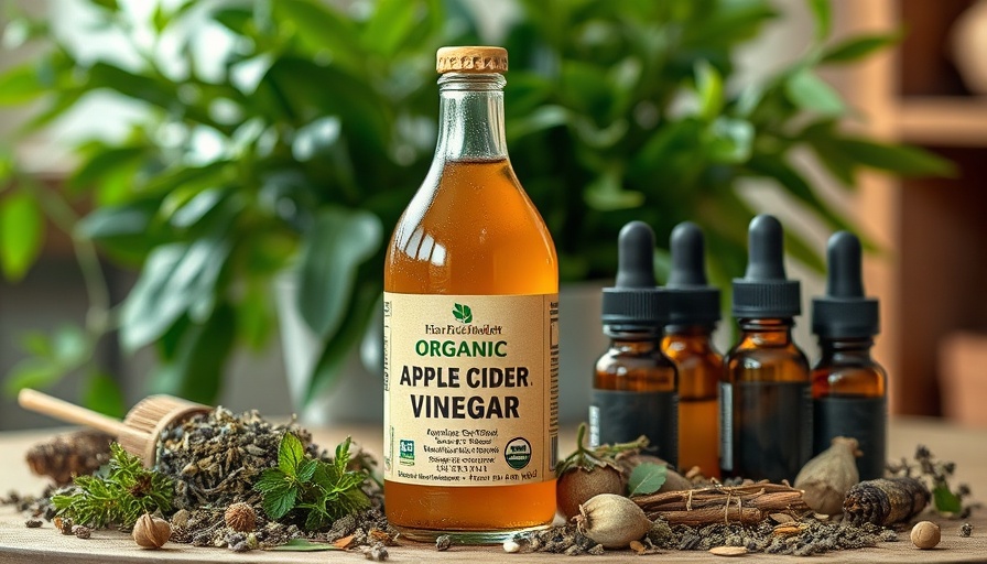 Sober herbalism vinegar-based bitters displayed with herbs and bottles.